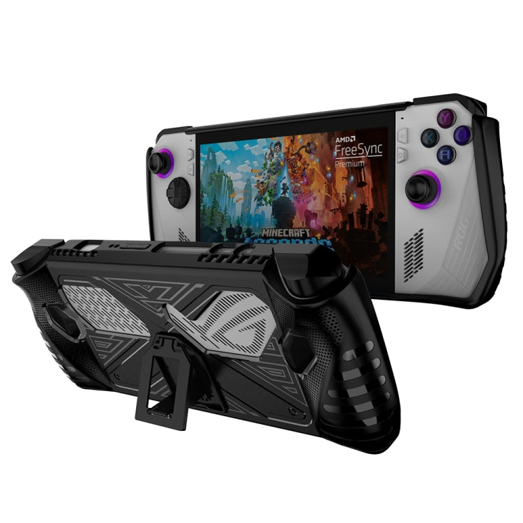 For Asus ROG Ally Game Console TPU Soft Cover With Holder Bracket, TPU Black, TPU White