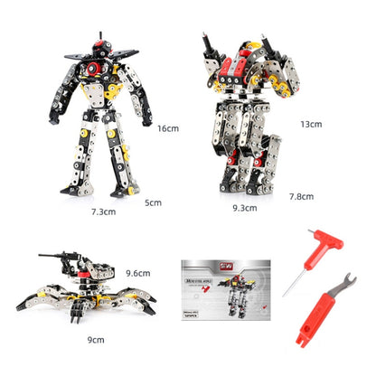 High Difficulty Assembly Building Block Toys Handmade Assembly Robot Metal Model, Humanoid, Spider, Walking Human