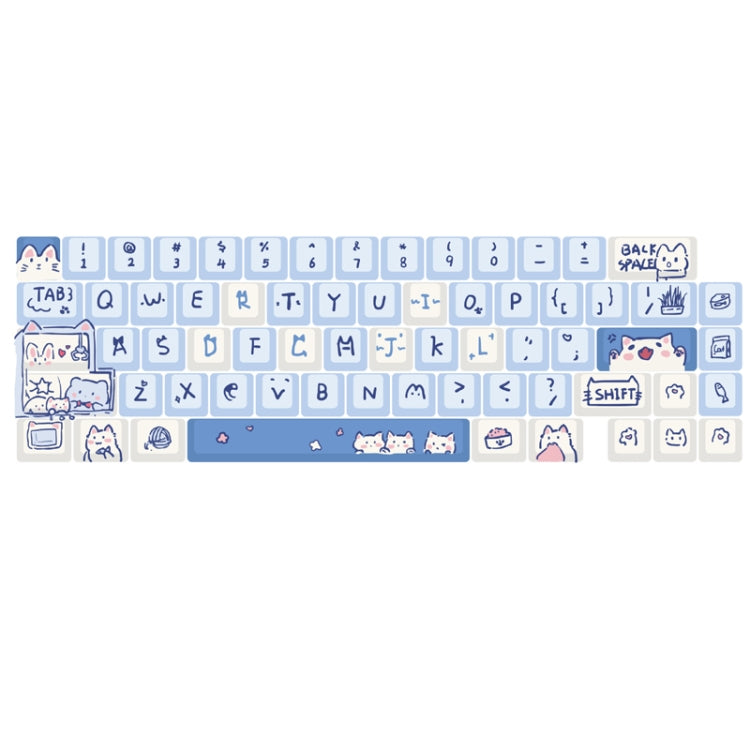 66 Keys 5-sided Heat Rise PBT Personalized Keycaps, 66 Keys Blue, 66 Keys Green