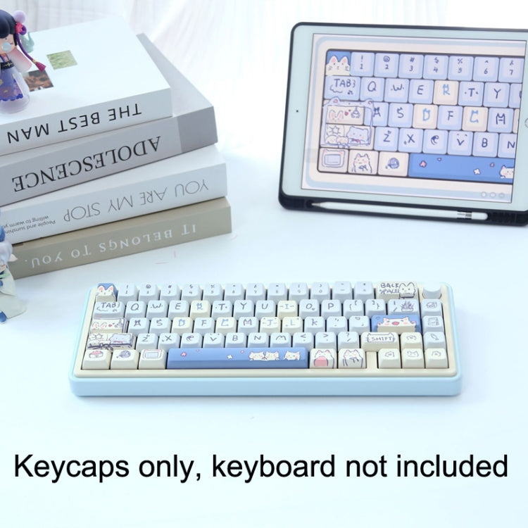 66 Keys 5-sided Heat Rise PBT Personalized Keycaps, 66 Keys Blue, 66 Keys Green