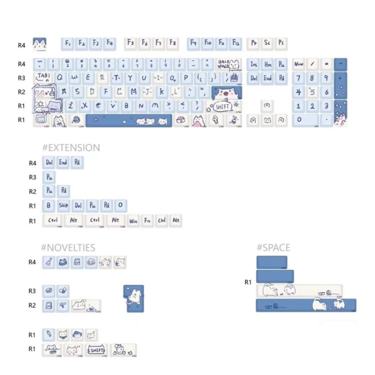 148 Keys MDA Height 5-sided Heat Rise PBT Mechanical Keyboard Keycaps, 148 Keys Blue, 148 Keys Green