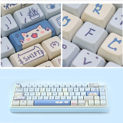 148 Keys MDA Height 5-sided Heat Rise PBT Mechanical Keyboard Keycaps, 148 Keys Blue, 148 Keys Green