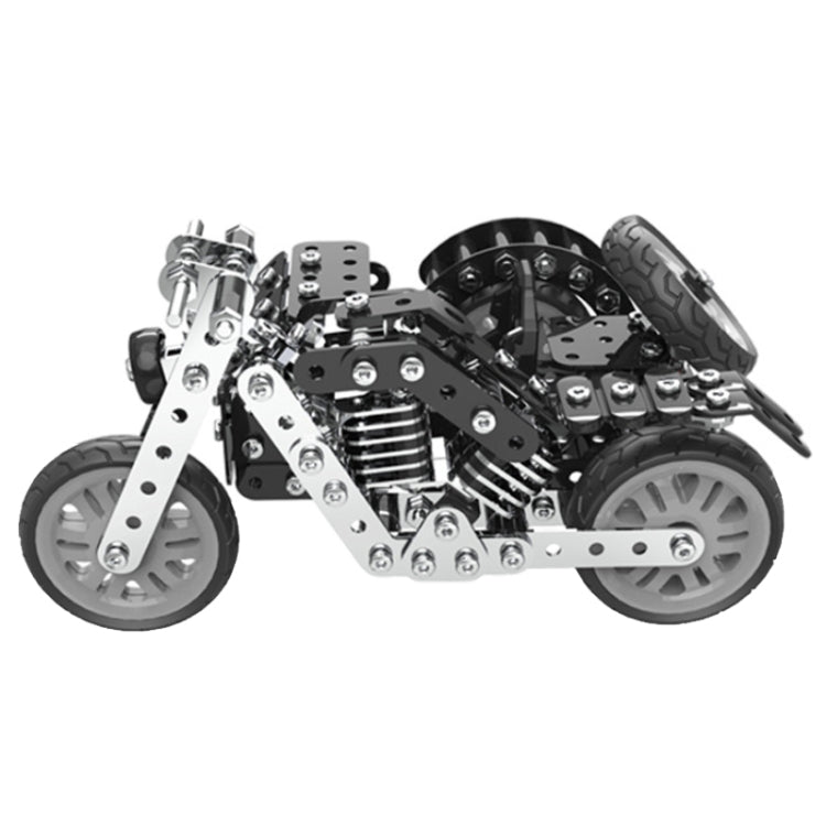Metal Assembly Model Building Blocks Manual Assembly Retro Side Motorcycle Toy, Side Tricycle