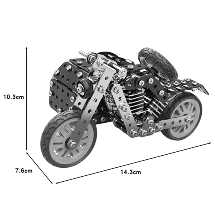 Metal Assembly Model Building Blocks Manual Assembly Retro Side Motorcycle Toy, Side Tricycle