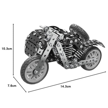 Metal Assembly Model Building Blocks Manual Assembly Retro Side Motorcycle Toy, Side Tricycle