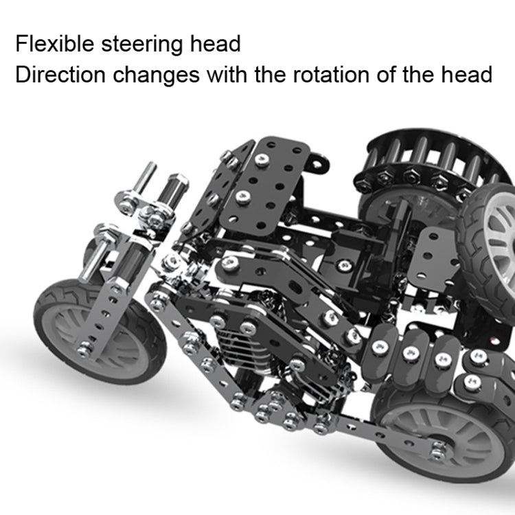 Metal Assembly Model Building Blocks Manual Assembly Retro Side Motorcycle Toy, Side Tricycle