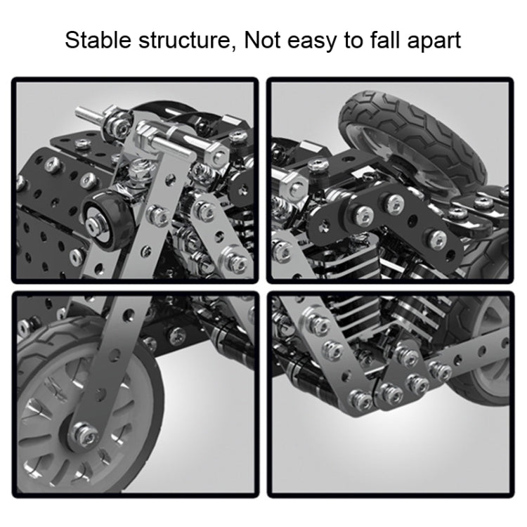 Metal Assembly Model Building Blocks Manual Assembly Retro Side Motorcycle Toy, Side Tricycle