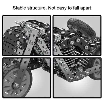 Metal Assembly Model Building Blocks Manual Assembly Retro Side Motorcycle Toy, Side Tricycle