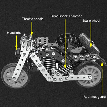 Metal Assembly Model Building Blocks Manual Assembly Retro Side Motorcycle Toy, Side Tricycle