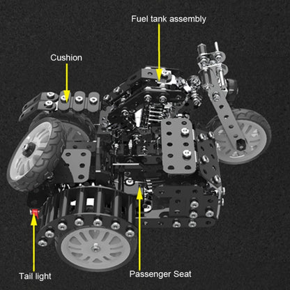 Metal Assembly Model Building Blocks Manual Assembly Retro Side Motorcycle Toy, Side Tricycle