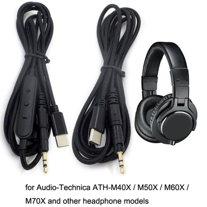 For M40X / ATH-M50X / M60X / M70X TYPE-C/USB-C Audio Headphone Cable, Style:, ZS0211 Standard Version, ZS0211 Wire Control Version