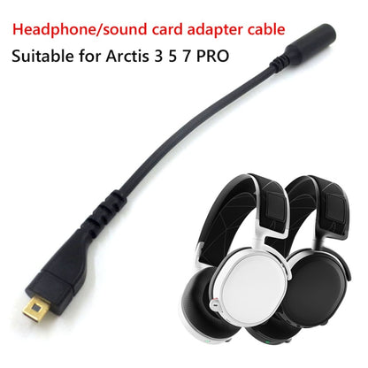 For SteelSeries Arctis 3 5 7 Pro Headphone Sound Card Adapter Cable Audio Cable, ZS0219 A Black