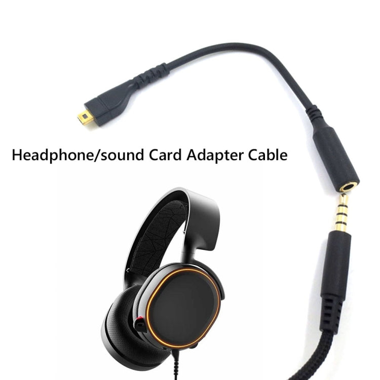 For SteelSeries Arctis 3 5 7 Pro Headphone Sound Card Adapter Cable Audio Cable, ZS0219 A Black