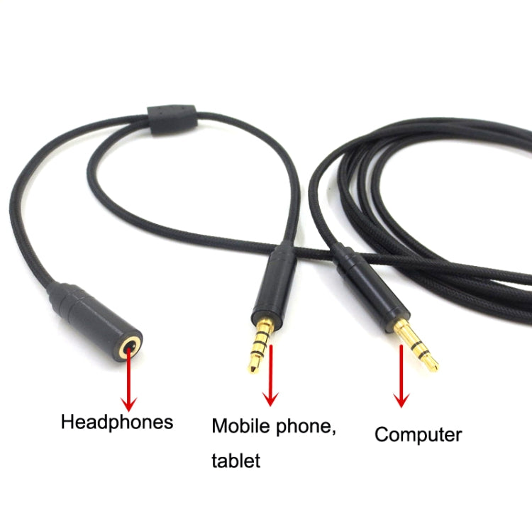 3.5mm Voice Party Live Recording Audio Cable Mobile Game Projection Computer Chat Link Cable, ZS0203 Black, ZS0203 Red Black