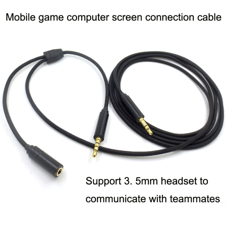 3.5mm Voice Party Live Recording Audio Cable Mobile Game Projection Computer Chat Link Cable, ZS0203 Black, ZS0203 Red Black