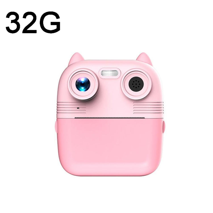 1080P Instant Print Camera 2.8-inch IPS Screen Front and Rear Dual Lens Kids Camera, Pink, Blue, Pink+32G Card, Blue+32G Card