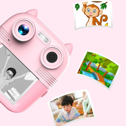 1080P Instant Print Camera 2.8-inch IPS Screen Front and Rear Dual Lens Kids Camera, Pink, Blue, Pink+32G Card, Blue+32G Card