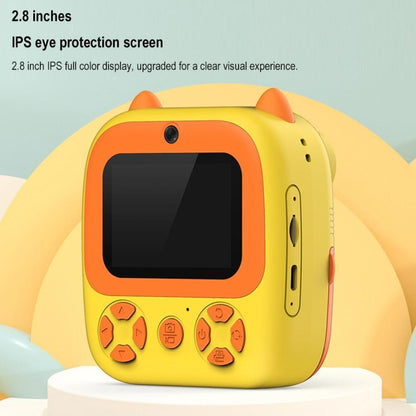 1080P Instant Print Camera 2.8-inch IPS Screen Front and Rear Dual Lens Kids Camera, Pink, Blue, Pink+32G Card, Blue+32G Card