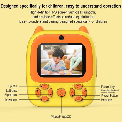 1080P Instant Print Camera 2.8-inch IPS Screen Front and Rear Dual Lens Kids Camera, Pink, Blue, Pink+32G Card, Blue+32G Card