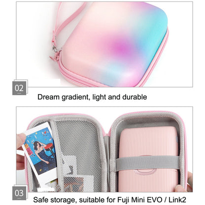 For FUJIFILM Instax Mini EVO / Link2 Printer Hard Shell EVA Storage Bag, Gradient Color