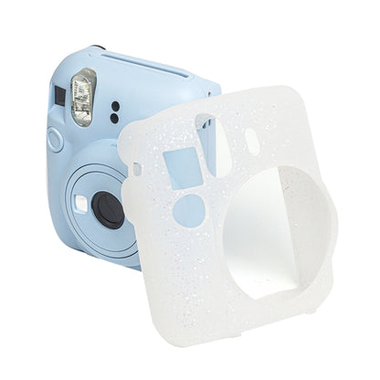 For Fujifilm Instax Mini 12 Soft Shell Camera Bag Storage Silicone Case, Glitter Pink