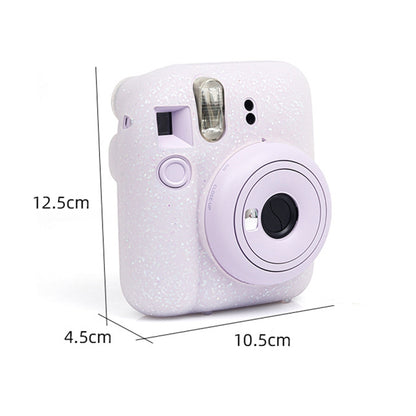 For Fujifilm Instax Mini 12 Soft Shell Camera Bag Storage Silicone Case, Glitter Pink
