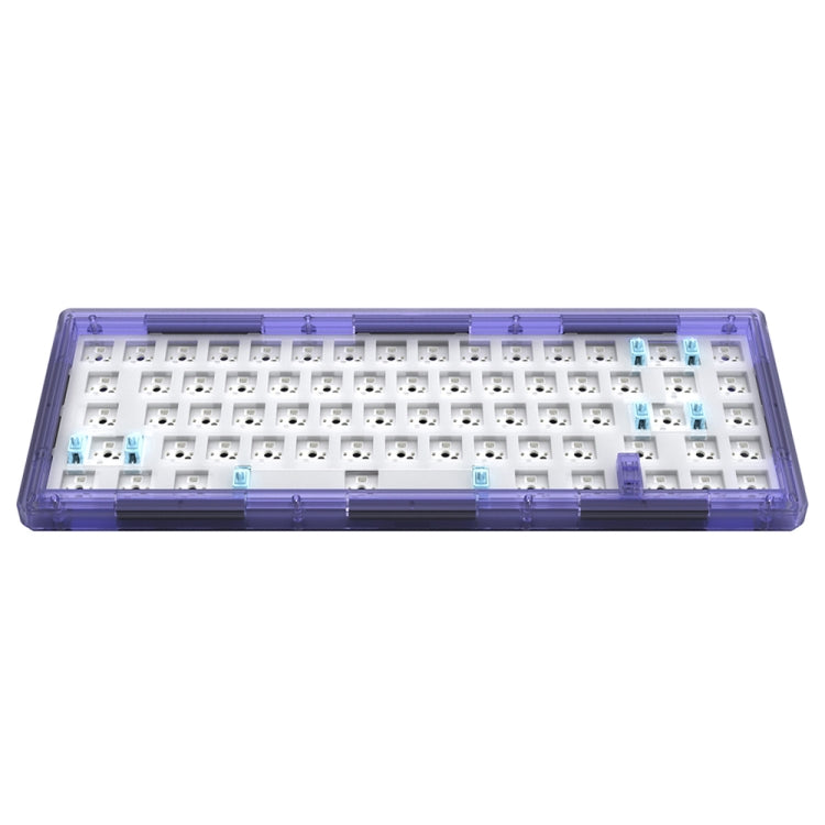 Hot Swap Shaft Wired RGB Back Light Customized Mechanical Keyboard Kit, Beige, Purple Transparent