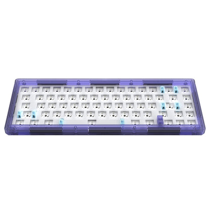 Hot Swap Shaft Wired RGB Back Light Customized Mechanical Keyboard Kit, Beige, Purple Transparent