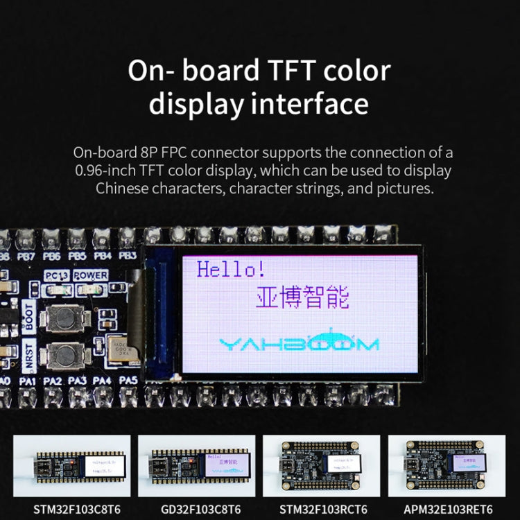 Yahboom MCU RCT6 Development Board STM32 Experimental Board ARM System Core Board, STM32F103C8T6, APM32E103RET6, STM32F103RCT6, 0.96 inch TFT Color Screen