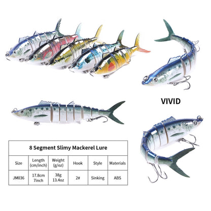 HENGJIA 17.8cm 38g 8 Section Fish Fake Bait, JM036 (5), JM036 (1), JM036 (2), JM036 (3), JM036 (4)