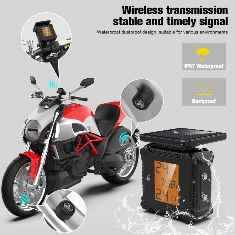 Solar Motorcycle Tire Pressure Monitor Color Screen High Precision Sensor, M8, M9