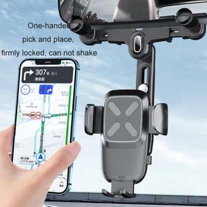 Car Rearview Mirror Navigation Retractable Multifunctional Mobile Phone Holder