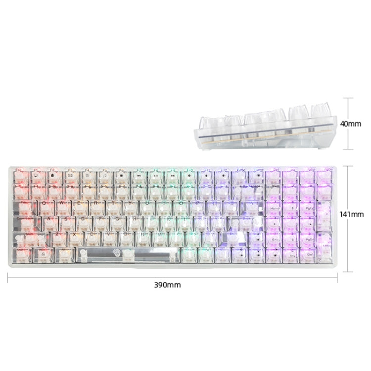 100 Keys Customized Gaming Wired Mechanical Keyboard Transparent Keycap, Green Shaft (Black), Red Shaft (White), Red Shaft (Black)