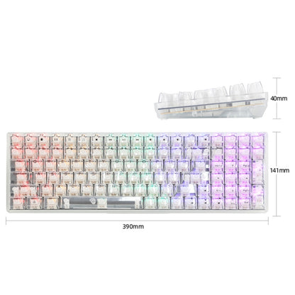 100 Keys Customized Gaming Wired Mechanical Keyboard Transparent Keycap, Green Shaft (Black), Red Shaft (White), Red Shaft (Black)