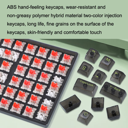 100 Keys Customized Gaming Wired Mechanical Keyboard Transparent Keycap, Green Shaft (Black), Red Shaft (White), Red Shaft (Black)