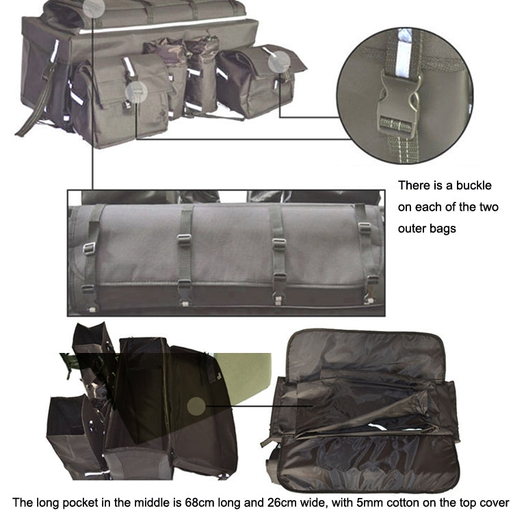 ATV Bag Quad Bike Go Kart Bag Snowmobile Mountain Bike Bag, Black, Army Green