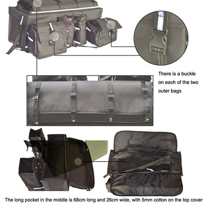 ATV Bag Quad Bike Go Kart Bag Snowmobile Mountain Bike Bag, Black, Army Green