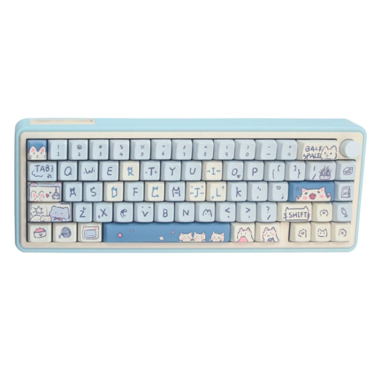 Bluetooth Wireless 3-mode RGB Backlit Gaming Mechanical Keyboard Aluminum Alloy Kit + Keycap, Light Blue, Pink, Light Green
