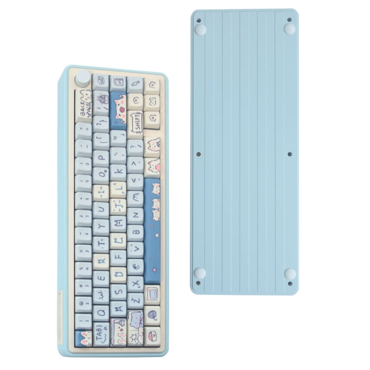 Bluetooth Wireless 3-mode RGB Backlit Gaming Mechanical Keyboard Aluminum Alloy Kit + Keycap, Light Blue, Pink, Light Green