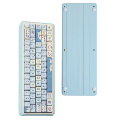Bluetooth Wireless 3-mode RGB Backlit Gaming Mechanical Keyboard Aluminum Alloy Kit + Keycap, Light Blue, Pink, Light Green