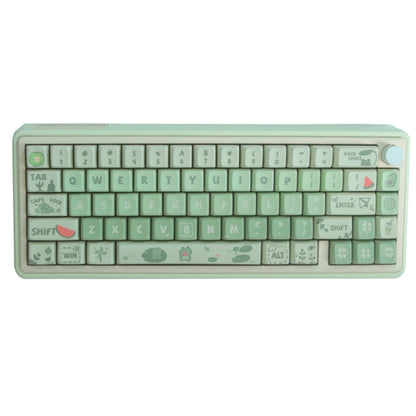 Bluetooth Wireless 3-mode RGB Backlit Gaming Mechanical Keyboard Aluminum Alloy Kit + Keycap, Light Blue, Pink, Light Green