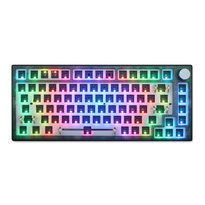 82 Keys Bluetooth Wireless 3-mode RGB Hot-plug Customized Mechanical Keyboard Kit, Kit(Black Transparent)