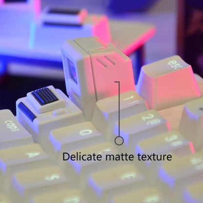 Mechanical Keyboard MAC Retro Light Transmission Keycap, White, Pink, Black, Silver Gray
