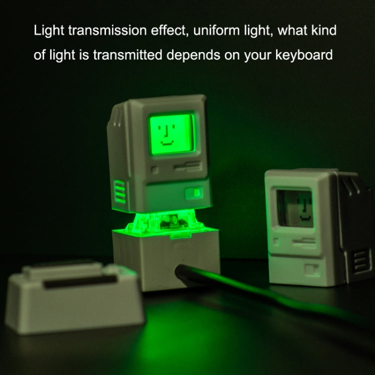 Mechanical Keyboard MAC Retro Light Transmission Keycap, White, Pink, Black, Silver Gray