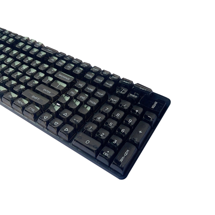 132 Keys DIY Customized Mechanical Keyboard Universal Transparent Crystal Keycap, Black Transparent White Letter
