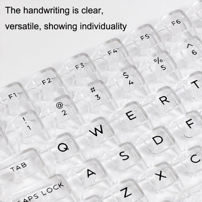132 Keys DIY Customized Mechanical Keyboard Universal Transparent Crystal Keycap, Black Transparent White Letter