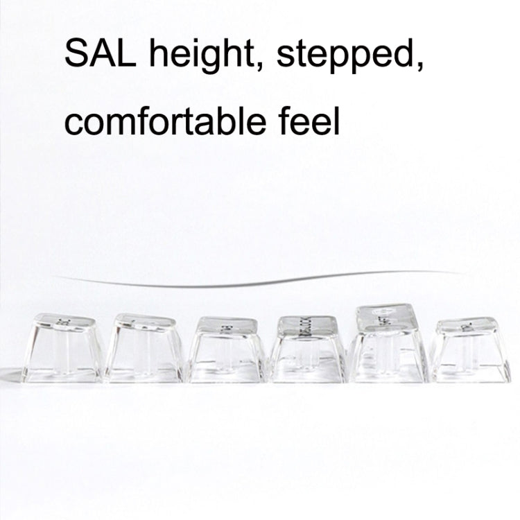 132 Keys DIY Customized Mechanical Keyboard Universal Transparent Crystal Keycap, Black Transparent White Letter