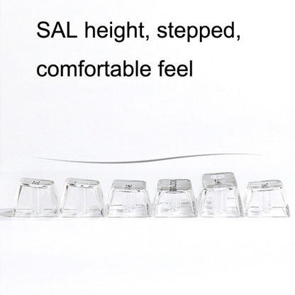 132 Keys DIY Customized Mechanical Keyboard Universal Transparent Crystal Keycap, Black Transparent White Letter