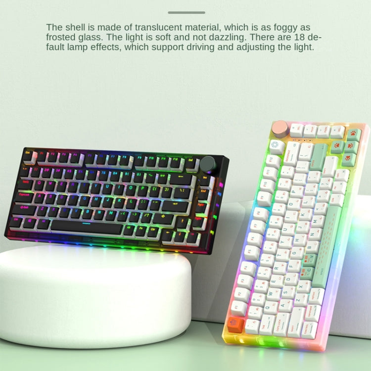 82 Keys Bluetooth Wireless 3-mode RGB Hot-plug Customized Mechanical Keyboard Kit + Keycap, Kit + Keycap(White), Kit + Keycap(Black)