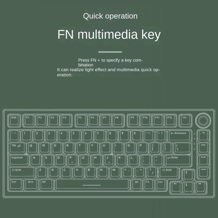 82 Keys Bluetooth Wireless 3-mode RGB Hot-plug Customized Mechanical Keyboard Kit + Keycap, Kit + Keycap(White), Kit + Keycap(Black)